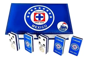 Juego de dominó Club Deportivo Cruz Azul en caja de piel sintética. 🇲🇽 Juego de Fútbol Mexicano - Imagen 1 de 3