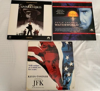 Kevin Costner Triple Feature Laserdiscs- JFK,  The Untouchables & Waterworld Foto 1 de 2