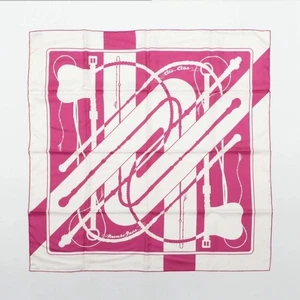 Hermes Silk Scarf Carre 90 Clic-Clac Pink Used from Japan - Picture 1 of 4