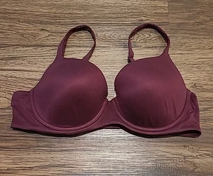 Sujetador Victoria's Secret Body By Victoria Forrado Demi 38D Banda de Encaje Merlot - Imagen 1 de 5