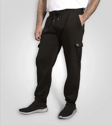 D555 Duke Big Mens Black Joggers Cargo Pocket 2XL-6XL 7XL 8XL 9XL 10XL (411800) - Image 1 of 4