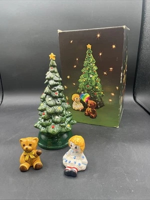 Juego de anfitriona de árbol de cerámica de Navidad vintage años 70 Avon en caja original Foto 1 de 4