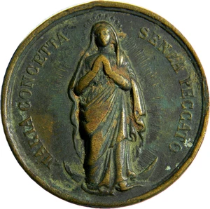 Antigua Medalla Milagrosa Medalla Milano Franciscana Orden de Frailes 1856 (04853) - Imagen 1 de 2