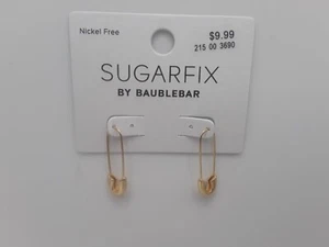 Sugarfix by BaubleBar Womens Gold Safety Pin Threader Earrings NEW