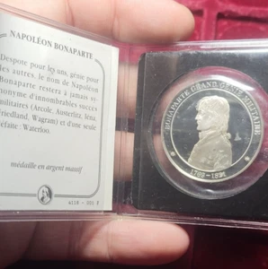 #07-079 ~ Médaille bonaparte grand génie militaire - Argent 17g / médaille 勋章 - Picture 1 of 4