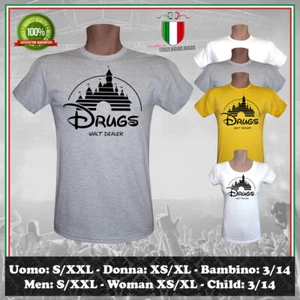 T-SHIRT DRUGS WALT DEALER PARODIA ISPIRATA DROGA IDEA REGALO UOMO DONNA BAMBINO - Picture 1 of 2