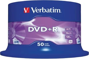 VERBATIM 43550 DVD+R AZO 4.7GB 16X SP50 - Afbeelding 1 van 1