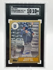 BOBBY WITT JR 2022 TOPPS RETRO 1987 ROOKIE AUTO SGC 10 AUTO 10 GEM #87BA-BW JC - Picture 1 of 2