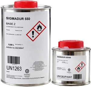 Vernice poliuretanica Sigma 550 per barche, yacht per superfici lisce NERO 1L - Foto 1 di 6
