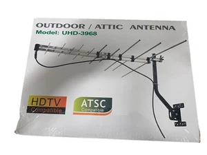 TV Outdoor Yagi Antenna Long Range Reception Capacity For Attic Or Roof UHD-3968 - Afbeelding 1 van 4