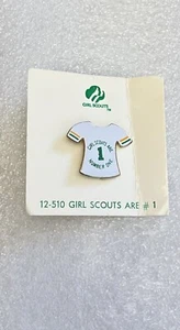 Vintage Girl Scouts Are Number One 1 Pin Rare Ringer T-shirt Brooch Scout - Picture 1 of 4