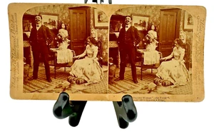 The Old Woman - The Farewell 1899 Antique Stereoscope Card - Picture 1 of 4