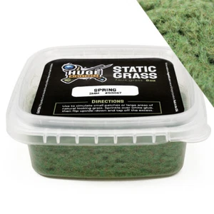 Huge Miniatures Static Grass, Spring Green 2mm Summer Fall – 8oz Container - Picture 1 of 4