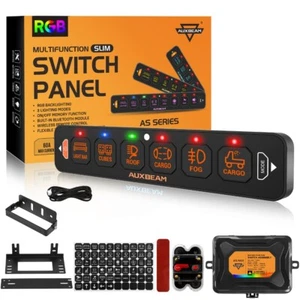 AUXBEAM 6 Gang RGB Slim Switch Panel On-Off Control Box,Toggle/Momentary/Pulsed - Picture 1 of 10