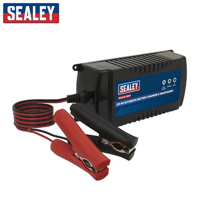 Sealey SBC8 12V 8A Fully Automatic Battery Charger Car Van Maintenance - Image 1 of 4