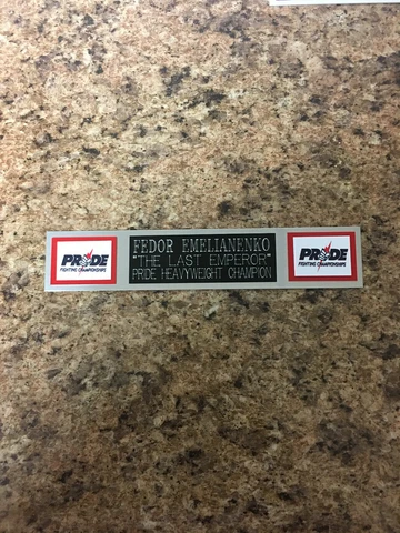FEDOR EMELIANENKO (PRIDE) NAMEPLATE FOR SIGNED TRUNKS DISPLAY/PHOTO/PLAQUE Cover