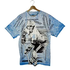 WMHA VTG 90s Female Women's Hockey Shirt AOP Double Sided Blue Tultex Size Large - Picture 1 of 10