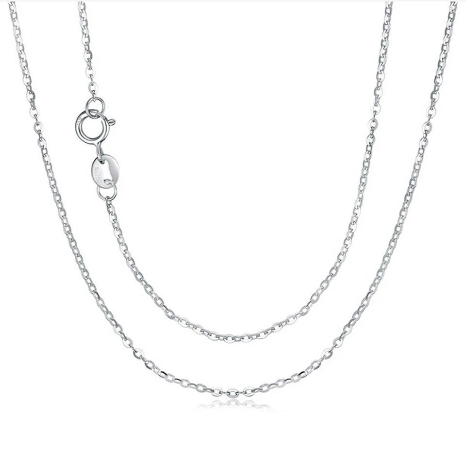 Fine Jewelry fo Women Wedding 18Karat White Gold Necklace 18K Rolo Chain 40-45CM - Image 1 of 4