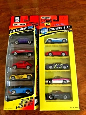Matchbox Cars of the Future & Convertibles 2- 5-Packs Die-cast Vehicles1995 & 96 - Image 1 of 3