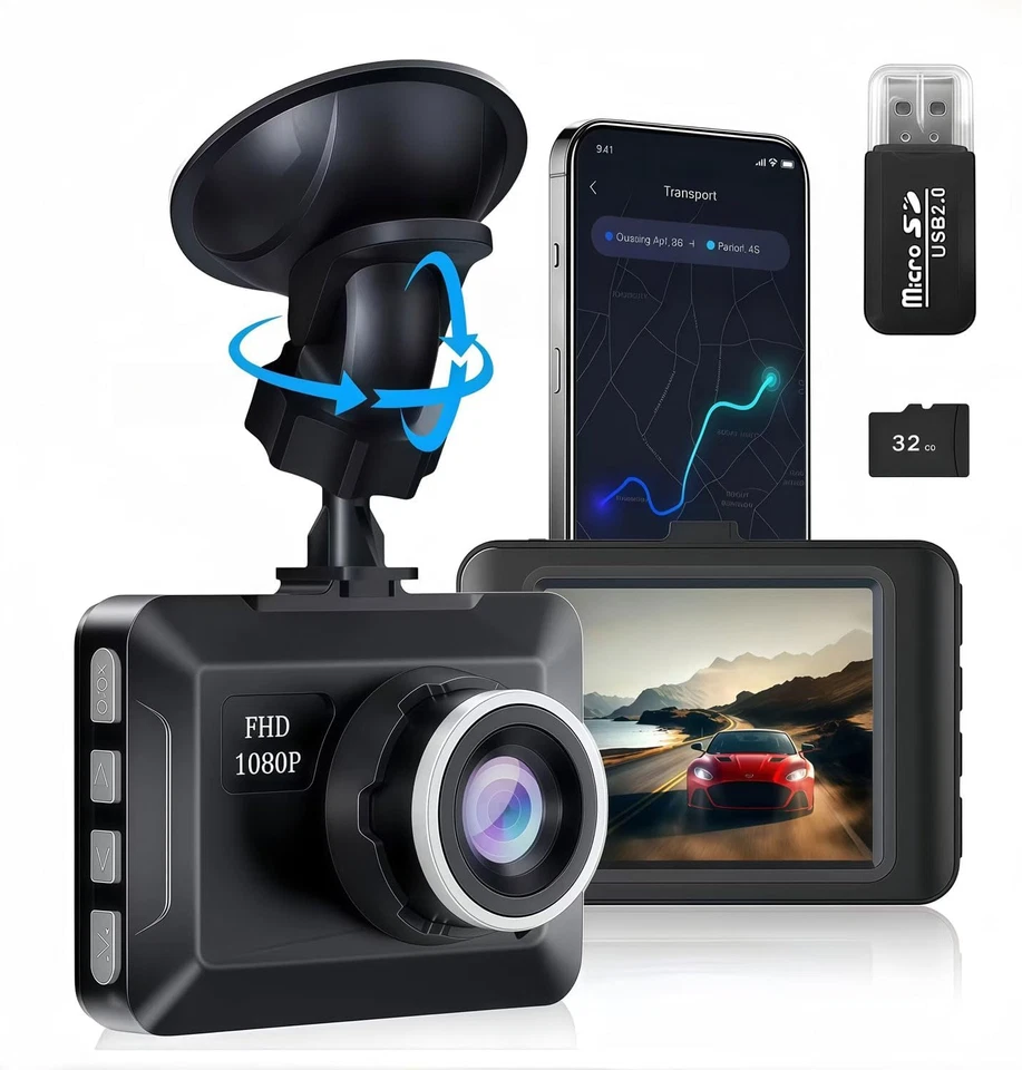 Dash Cam, 1080P Full HD Dash Camera para Coche, 170° Gran Angular Dash Cam Frontal, Sup Foto 1 de 4