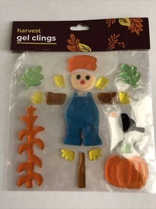 Harvest Gel Clings - Vogelscheuche mit Kürbis und Blättern (NEU) - Bild 1 von 2