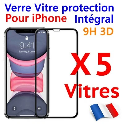 VERRE TREMPE PROTECTION ECRAN pour iPhone 11 12 13 14 15 16 16e 17 PRO MAX XR 3D - Imagen 1 de 4