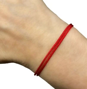 Red String Thick Cord Surfer Bracelet Mens Unisex Beach Minimal Jewelry Gift - Picture 1 of 11