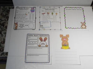 Easter Creative Writing Activity Set Primary Level 5 Pages Laminated Brand New! - Picture 1 of 8