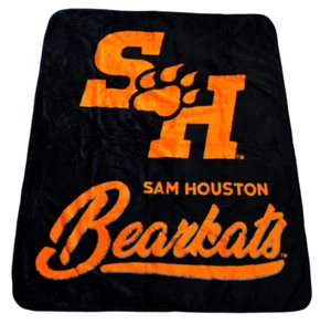 Northwest NCAA Sam Houston Bearkats Black Royal Plush Throw Blanket New 50"x60" - Picture 1 of 10