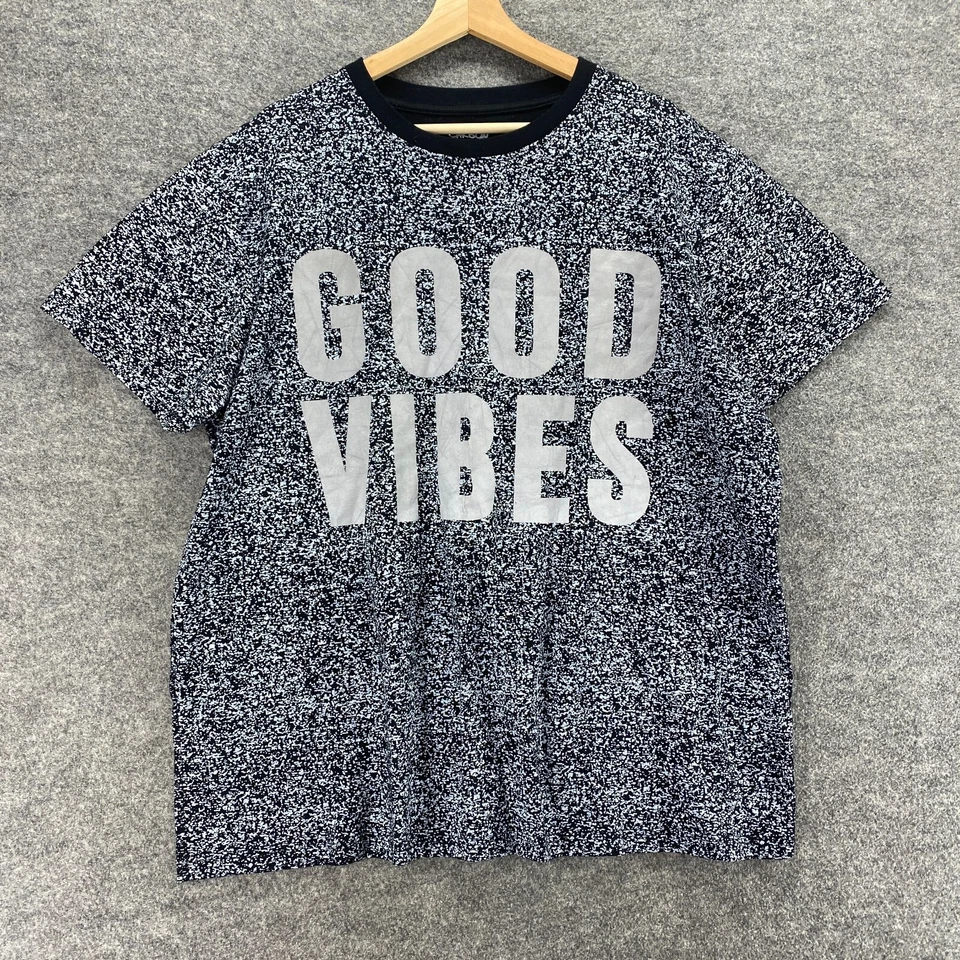 Carbon T-Shirt Men 2XL Black Geometric Crew Neck Short Sleeve Pullover Casual - Image 1 of 4