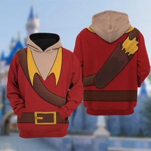 La Bella y la Bestia Gastón Disfraz Disfraz Día del Padre Regalo Sudadera con Capucha Impresa en 3D - Imagen 1 de 2
