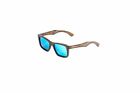 Abaco Brown Wooden Frame Wooden Floating Polarized Sunglasses w/ Blue Lenses