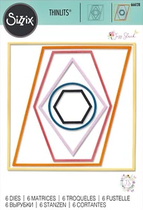 New Retired Sizzix Thinlits 6pc Shaped Frames #666128 Retail $33.99 Jess Slack - Picture 1 of 8