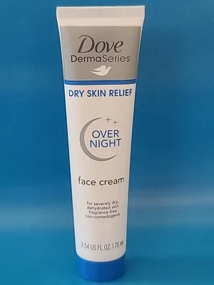 (1) Крем для лица DOVE DERMASERIES FACE Dry Skin Relief OVERNIGHT 2,54 унции РЕДКИЙ - Изображение 1 из 4