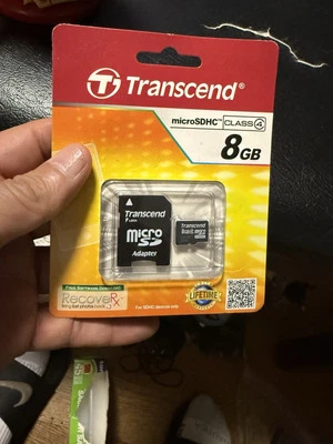 Transcend 8 GB Micro SD Card NEW - Image 1 of 2