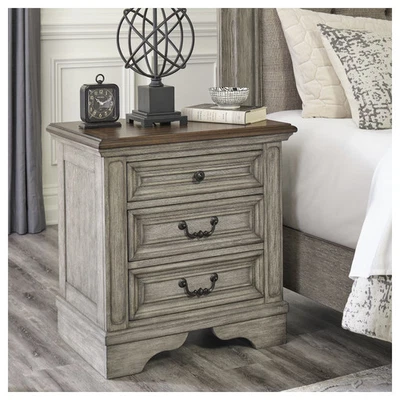 Signature Design by Ashley Lodenbay Three Drawer Nightstand, Antique Gray and - Изображение 1 из 4
