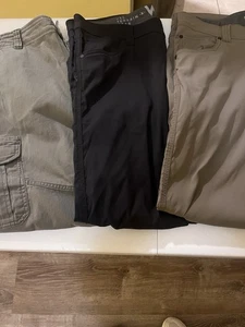 Lot of 3 Wrangler Mens All Terrain Gear & Relaxed fit 38x30 pants Black Tan - Picture 1 of 23