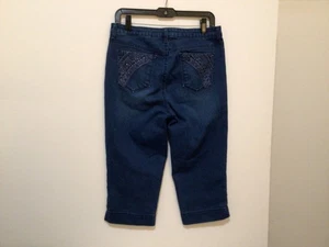 Gloria Vanderbilt Women's Slimming Jean Capri Shorts 10 Sparkle Pockets #CB32-1 - Picture 1 of 7