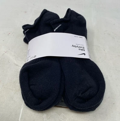 Paquete de 6 calcetines de entrenamiento Nike Everyday acolchados Dri-FIT No-Show negros talla L Foto 1 de 4