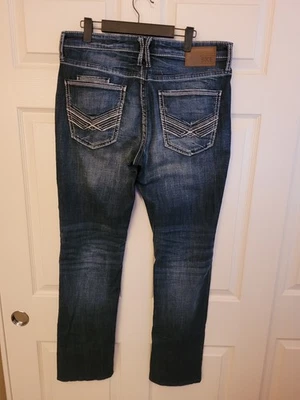 BKE Jake прямые штанины синие джинсы мужской размер 34R 34 x 33 джинсовой ткани изящный - Изображение 1 из 4