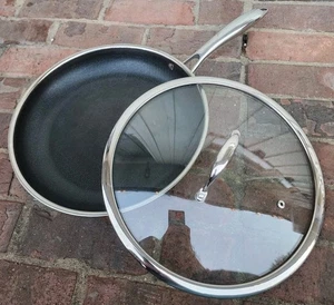 HexClad Hybrid Nonstick 12-Inch Fry Frying Pan, w Tempered Glass Lid, USED! - Picture 1 of 8