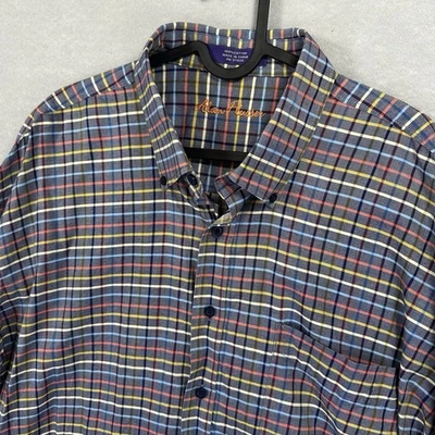 Camisa abotonada a cuadros multicolor manga larga XL de Alan River para hombre Foto 1 de 4