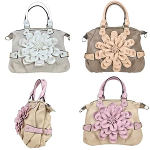 Bolso de hombro de cuero sintético con detalle de flores para dama con correa ajustable, regalo - Imagen 1 de 22