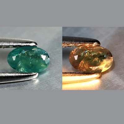 Piedra preciosa de alejandrita verde sin calefacción corte ovalado significativo de 0,22 quilates (5 x 3 mm) Foto 1 de 3