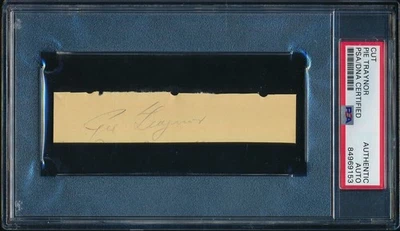 Pie Traynor HOF Autographed 4.5x1 Cut Card Pittsburgh Pirates PSA/DNA 182130 - Image 1 of 2