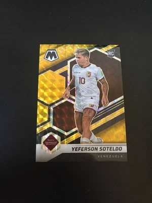 2022 Panini Mosaic World Cup Yeferson Soteldo Venezuela RC Black Gold 2/8 - Image 1 of 2