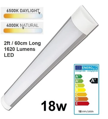 Tira de luz fluorescente de luz diurna LED 6500K 4000K 2 PIES ajuste delgado - Imagen 1 de 4