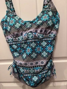 24th & Ocean Tankini Swim Top Only Swimsuit Women's Size S multi color, fitted - Picture 1 of 8