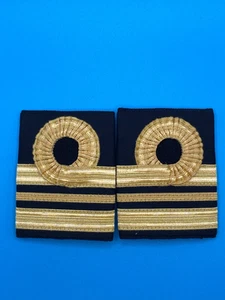 Paar: Royal Navy Lieutenant Commander Lt Cdr Rang Rutschen - Golddraht - Bild 1 von 1