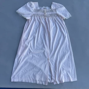 Barbizon Nachthemd Pyjama Medium Negligee Baumwolle rosa bestickt Vintage - Bild 1 von 10